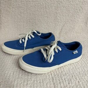 Vans Canvas Sneakers‎ Off the Wall Low Top Blue Plaid Heel Women's Size 8.5